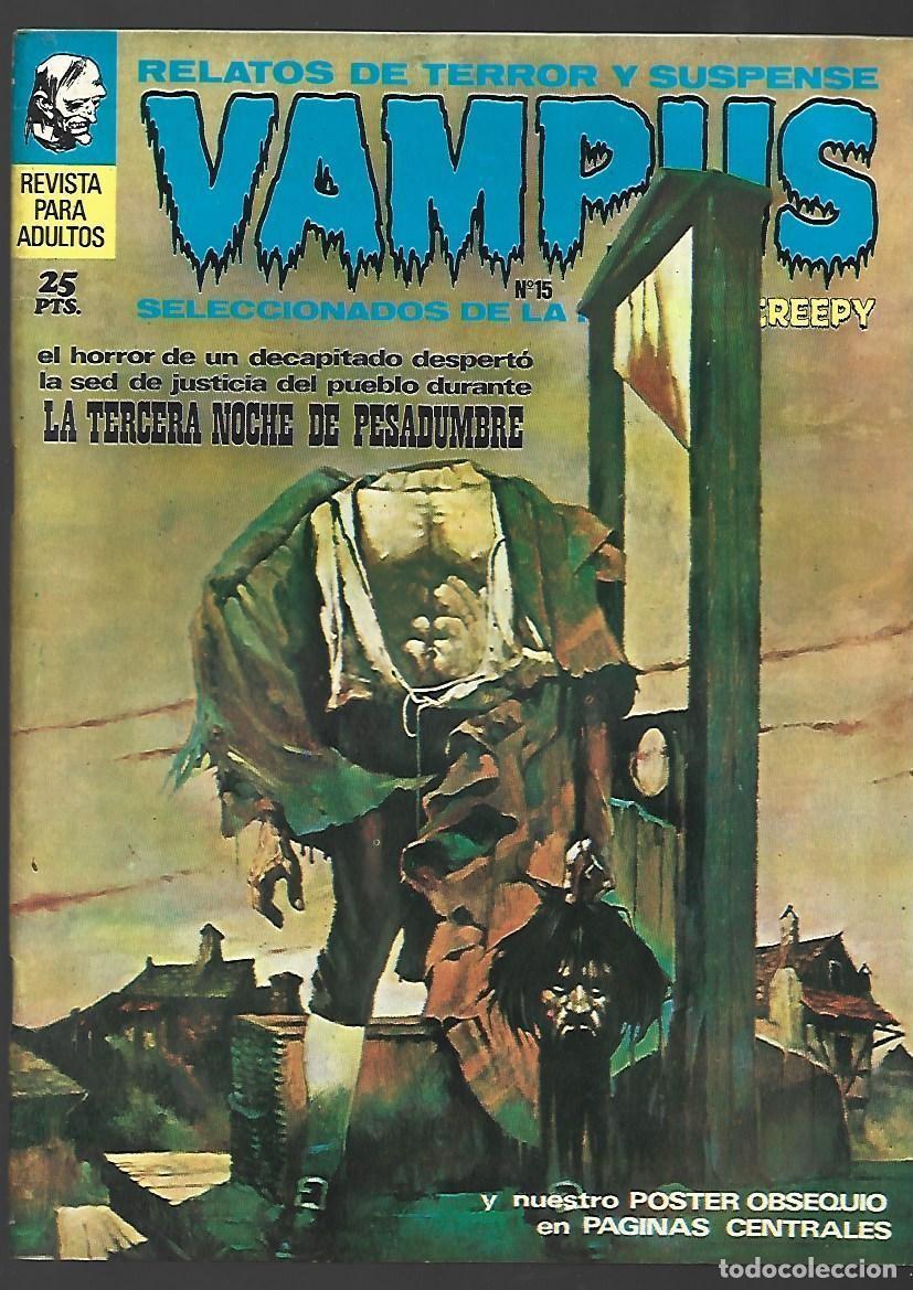 Tebeos: Vampus, 15, 1972, Ibero Mundial, muy buen estado, con poster de Jos&eacute; Mar&iacute;a Bea