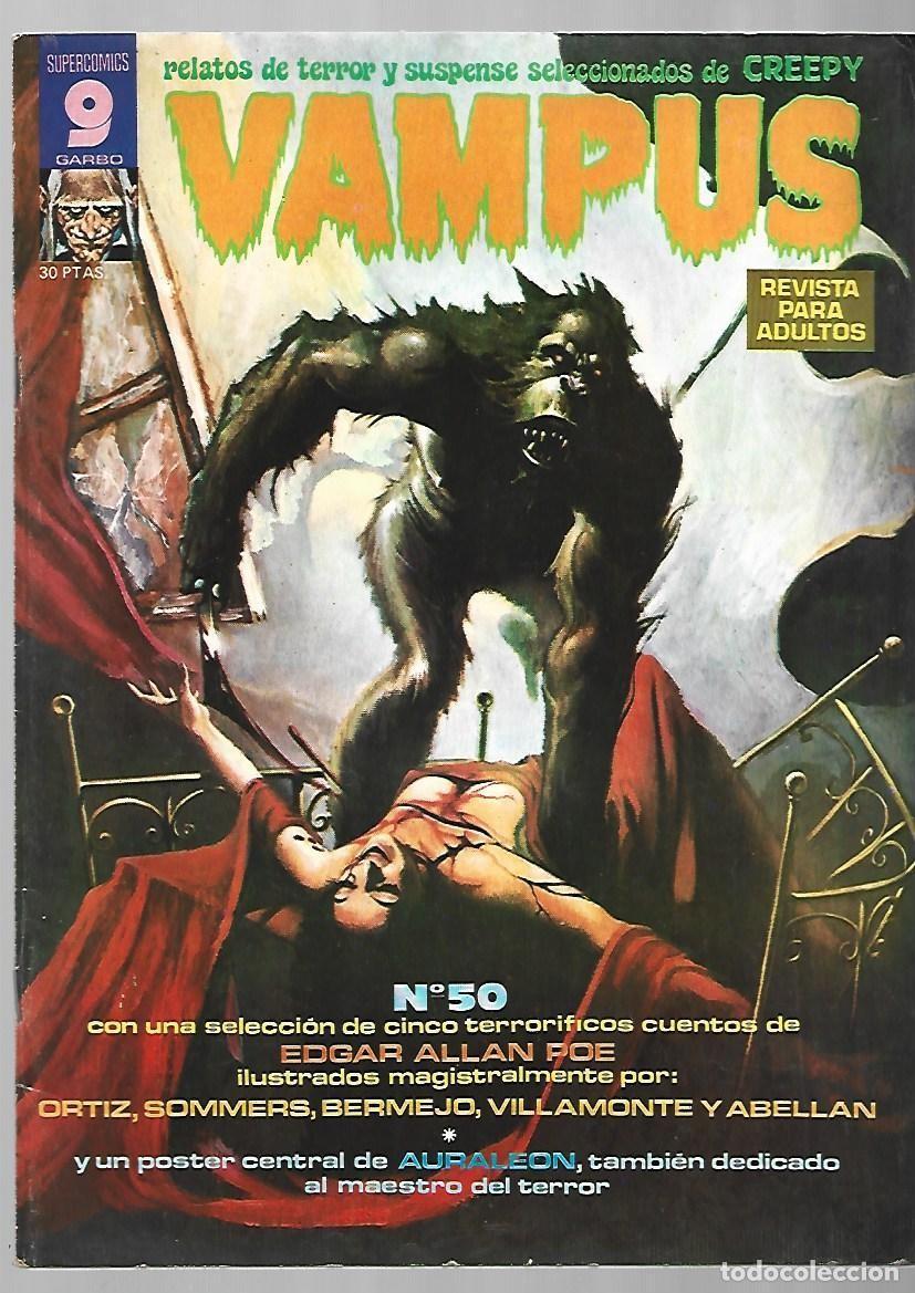 Tebeos: Vampus, 50, 1975, Ibero Mundial, muy buen estado, con poster de Auraleon