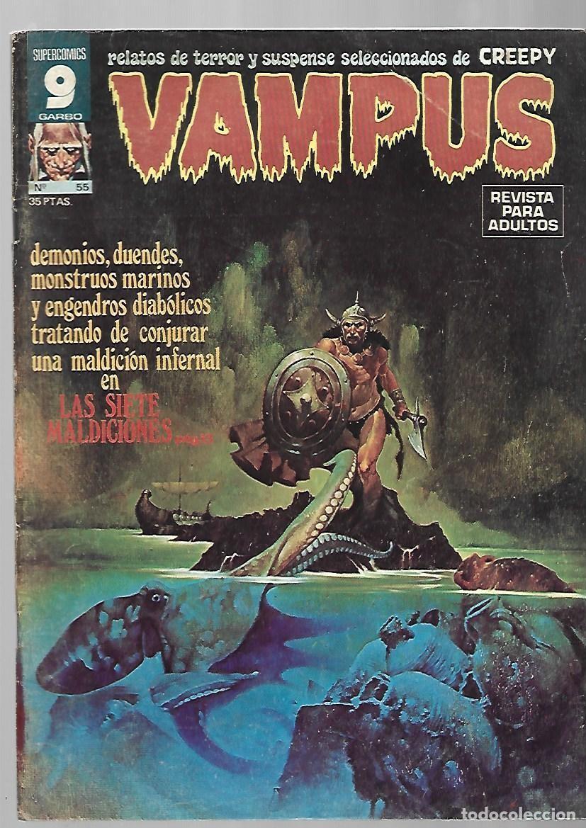 Tebeos: Vampus, 55, 1976, Ibero Mundial, muy buen estado, con poster de Bernie Wrightson