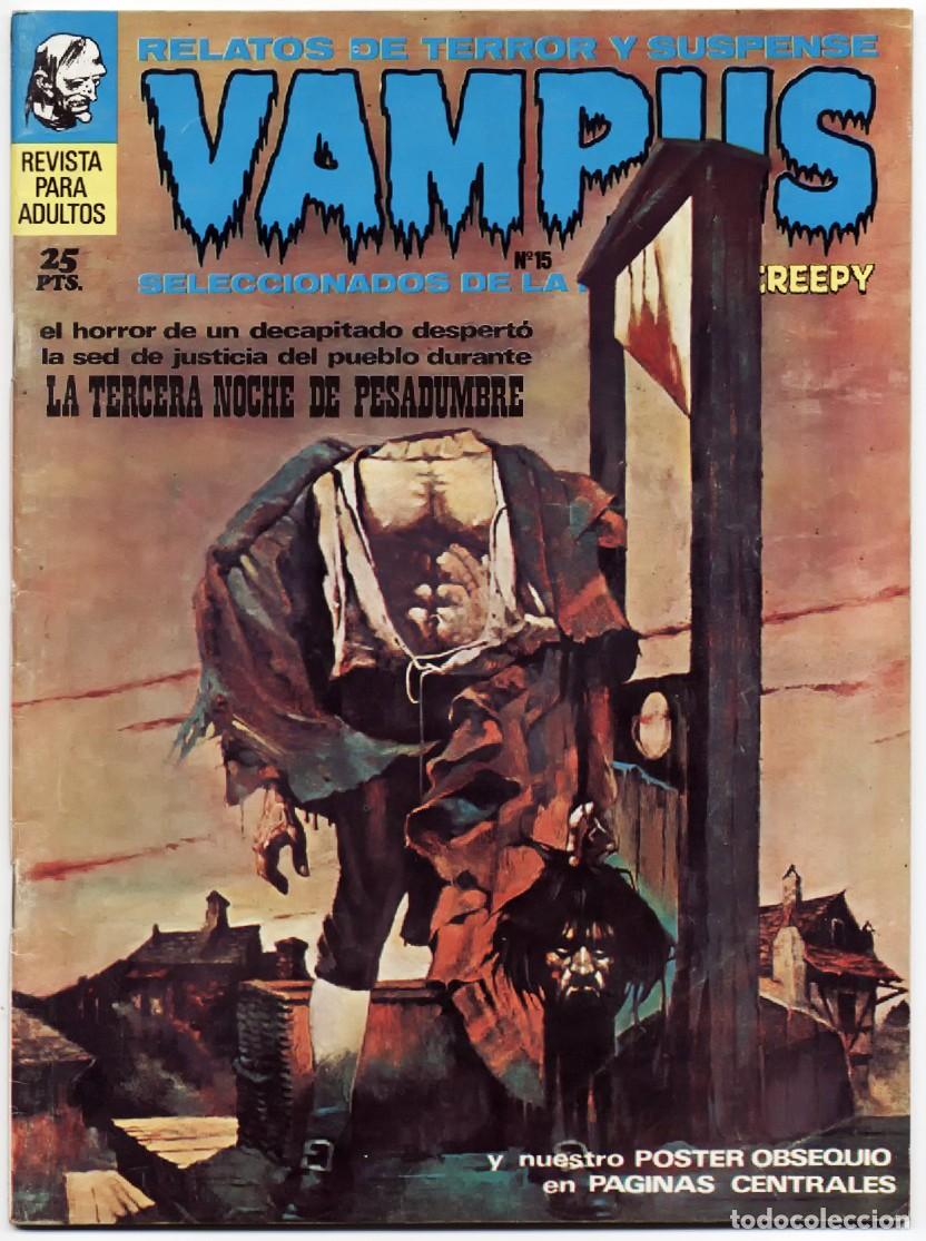 Tebeos: VAMPUS N&ordm; 15 RELATOS TERROR Y SUSPENSE IBEROMUNDIAL SELECCION CREEPY CON POSTER 1972