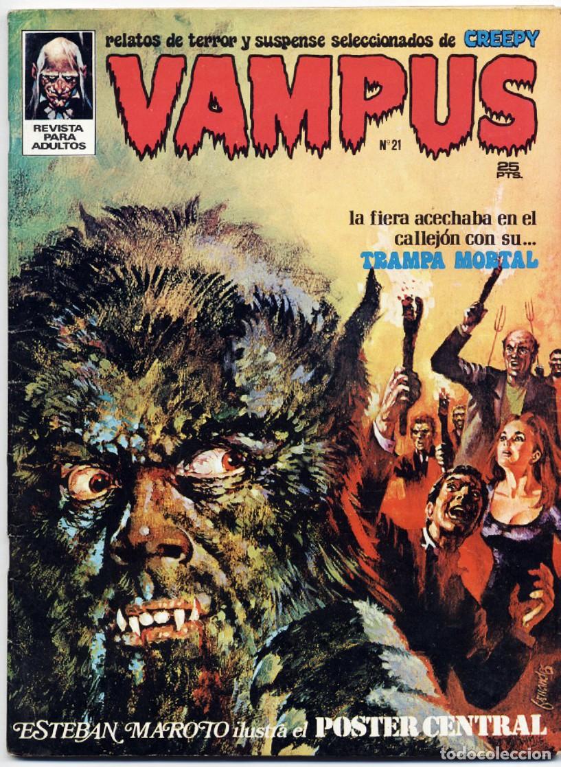 Tebeos: VAMPUS N&ordm; 21 RELATOS DE TERROR Y SUSPENSE IBERO MUNDIAL CREEPY 1973 CON POSTER MUY BUENO