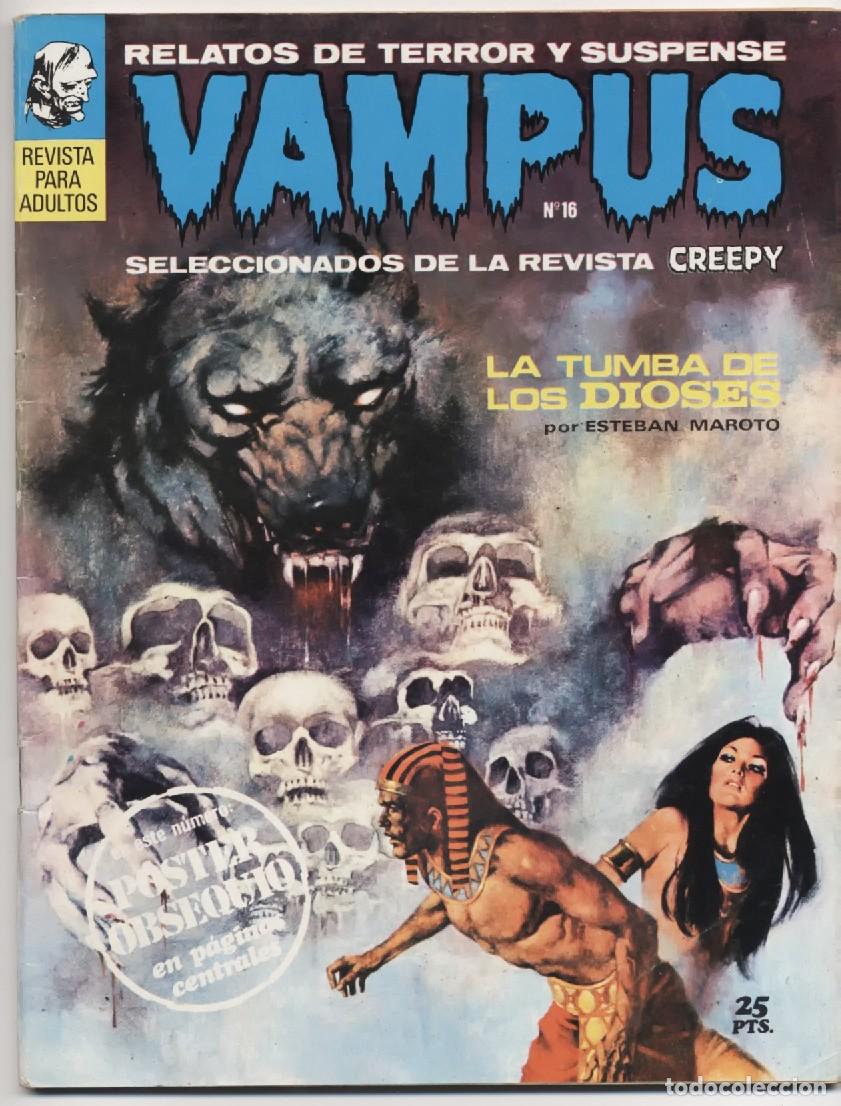 Tebeos: VAMPUS N&ordm; 16 RELATOS TERROR Y SUSPENSE IBEROMUNDIAL SELECCION CREEPY CON POSTER 1972