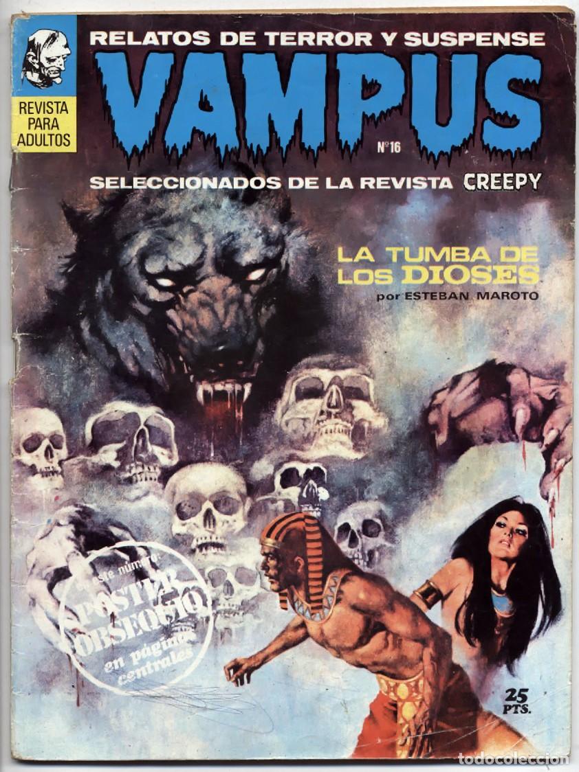 Tebeos: VAMPUS N&ordm; 16 RELATOS TERROR Y SUSPENSE IBEROMUNDIAL SELECCION CREEPY CON POSTER 1972