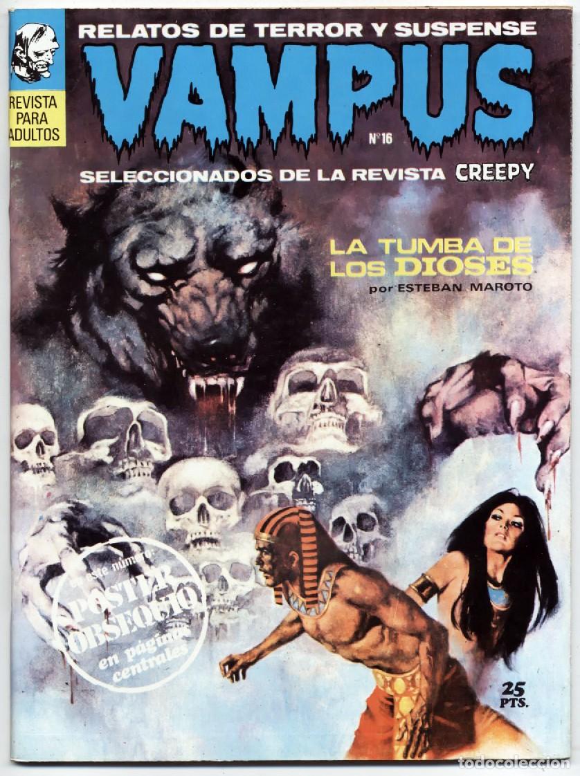 Tebeos: VAMPUS N&ordm; 16 RELATOS TERROR Y SUSPENSE IBEROMUNDIAL CON POSTER 1972 EXCELENTE