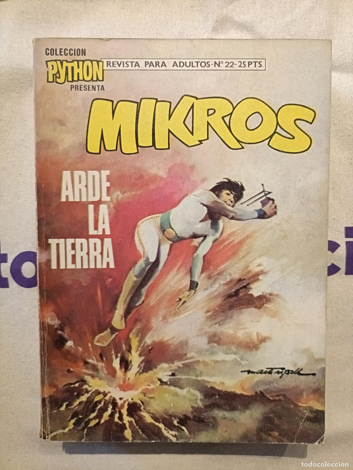 Tebeos: Python presenta Mikros - Arde la tierra, n&ordm; 22 - Ibero Mundial Ediciones 1970 (Ciencia Ficci&oacute;n)