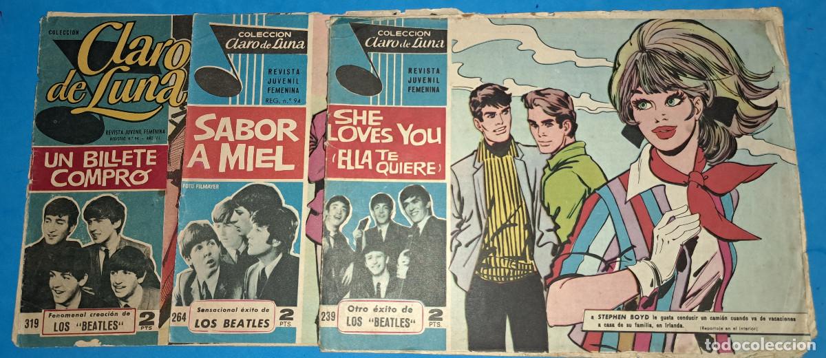 Tebeos: CLARO DE LUNA - 3 EJEMPLARES CON LOS BEATLES - I.M.D.E. - BARCELONA - A&Ntilde;OS 60