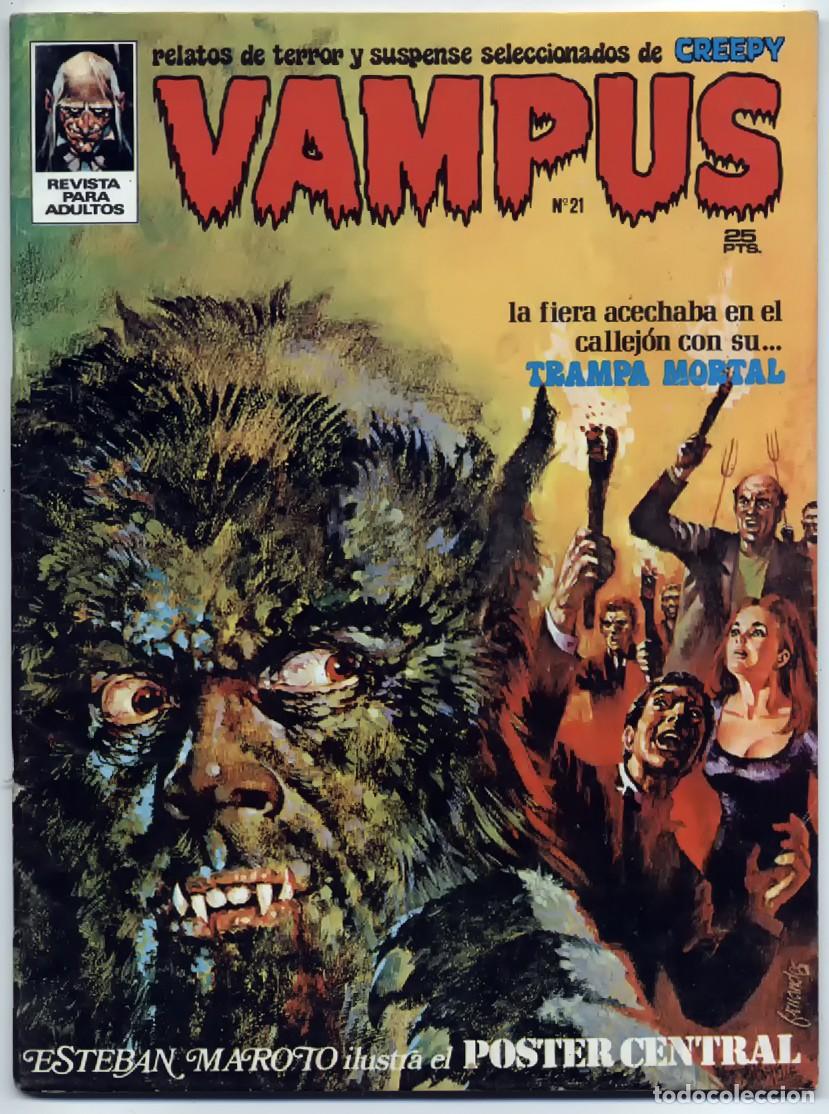 Livros de Banda Desenhada: VAMPUS N&ordm; 21 RELATOS DE TERROR Y SUSPENSE IBERO MUNDIAL CREEPY 1973 CON POSTER MUY BUENO