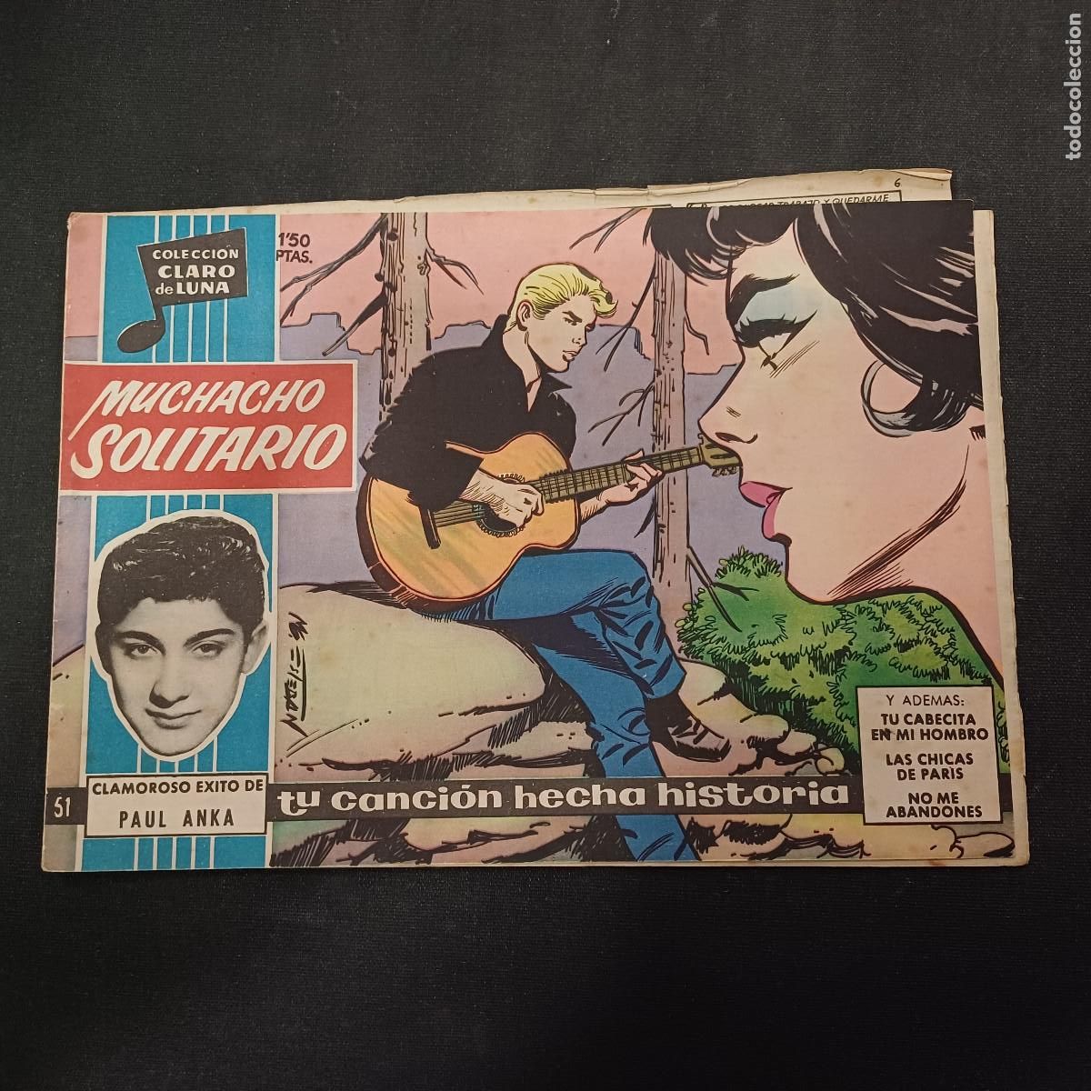 Tebeos: COLECCION CLARO DE LUNA/MUCHACHO SOLITARIO/PAUL ANKA/N&ordm;51.
