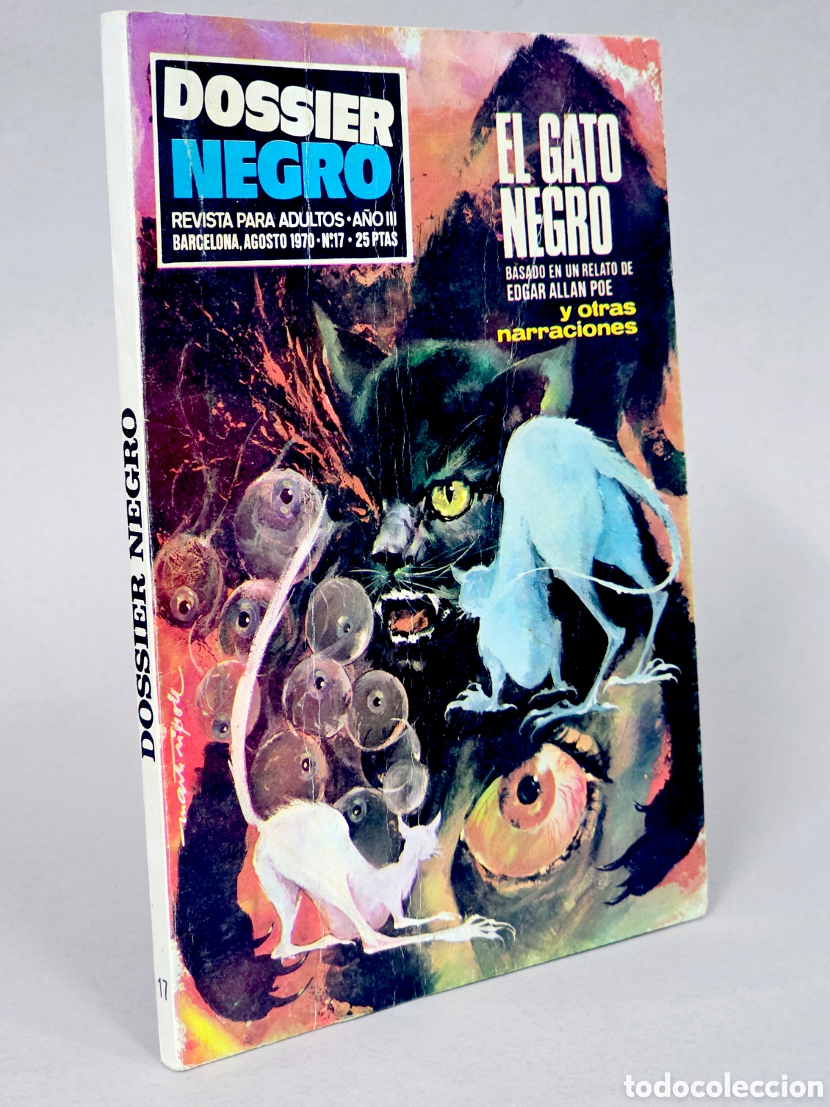 Tebeos: C&Oacute;MIC DOSSIER NEGRO 17 EL GATO NEGRO IBERO MUNDIAL MUY BUEN ESTADO