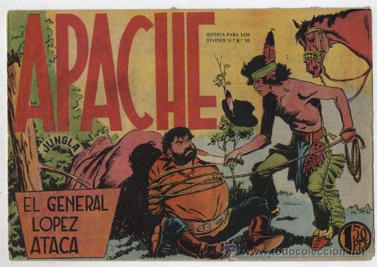Tebeos: Apache n&ordm; 24: El general L&oacute;pez ataca. Maga 1959. - Foto 1