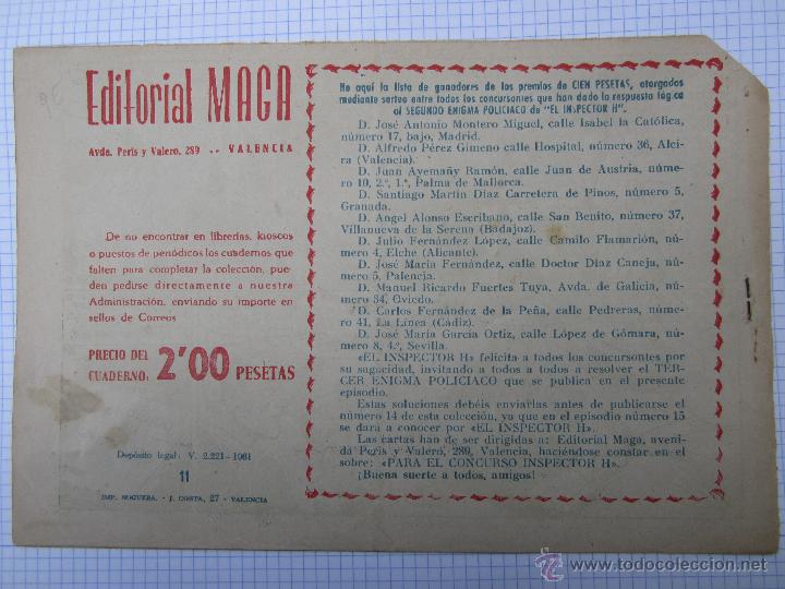 Tebeos: inspector h , numero 11 editorial maga - Foto 2