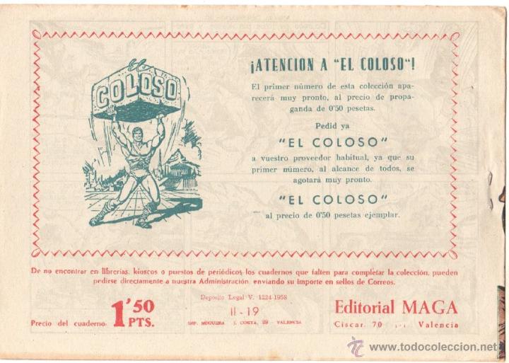 Tebeos: APACHE 2&ordm; N&ordm; 19 ORIGINAL EDITORIAL MAGA 1958 COMO NUEVO - Foto 2