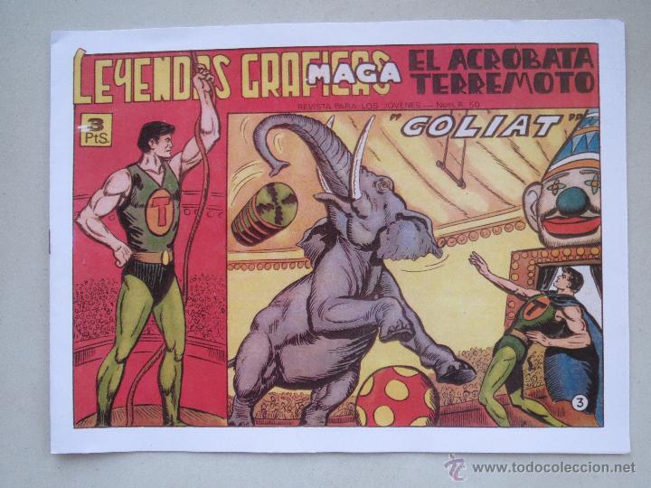 Tebeos: EL ACROBATA TERREMOTO N&ordm; 3 - GOLIAT - FACSIMIL. - Foto 1
