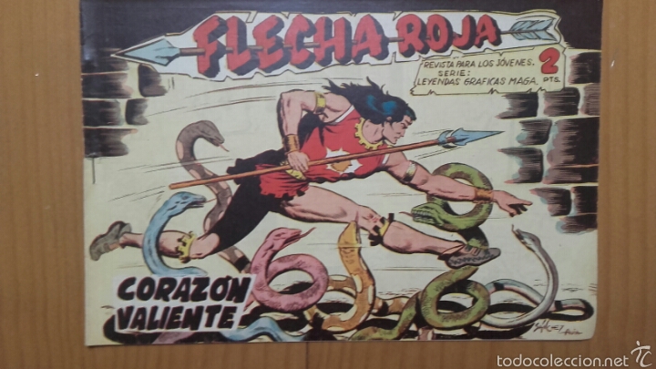 Tebeos: FLECHA ROJA N&ordm; 48 &iexcl;CORAZ&Oacute;N VALIENTE! ORIGINAL MAGA 1962 - Foto 1