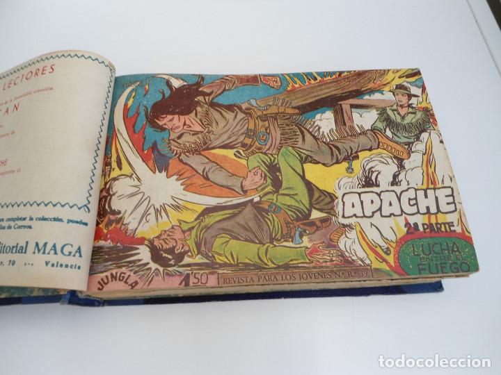 Tebeos: APACHE 2&ordf; PARTE - 73 n&uacute;meros correlativos ORIGINALES - Ed. MAGA 1958 - Foto 2