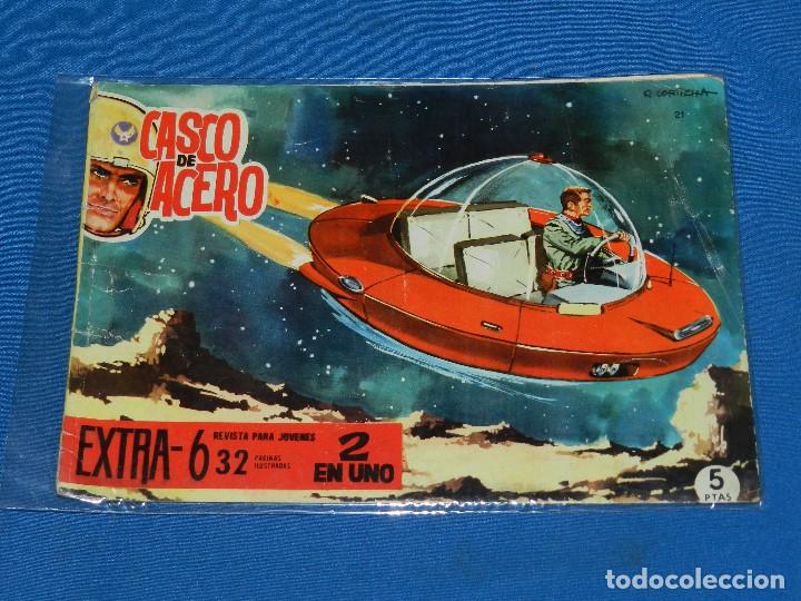 Tebeos: (M3) CASCO DE ACERO EXTRA-6 NUM 21 , SE&Ntilde;ALES DE USO - Foto 1