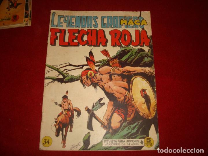 Tebeos: FLECHA ROJA N&ordm; 34 EDITORIAL MAGA 1962 - Foto 1
