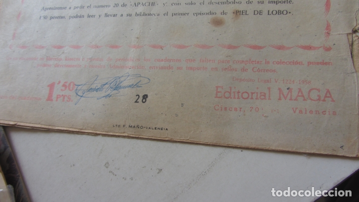 Tebeos: APACHE N&ordm; 28 - ED.MAGA 1956 ARX50 - Foto 2