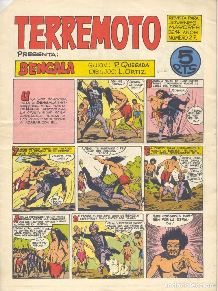 TERREMOTO Nº27 (QUESADA Y ORTIZ). BENGALA. EDITORIAL MAGA, 1964 (Tebeos y Comics - Maga - Otros)