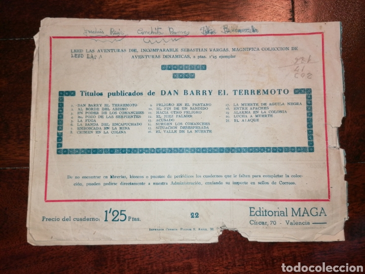 Tebeos: C&oacute;mic Dan Barry El Terremoto n&deg; 22 Ed. Maga - Foto 2