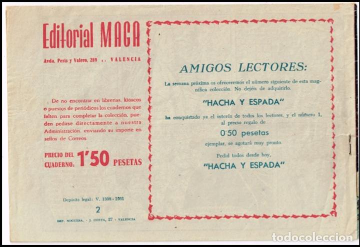 Tebeos: HACHA Y ESPADA n&ordm; 2 EL HACHA Y LA ESPADA = Edit. MAGA - Foto 2