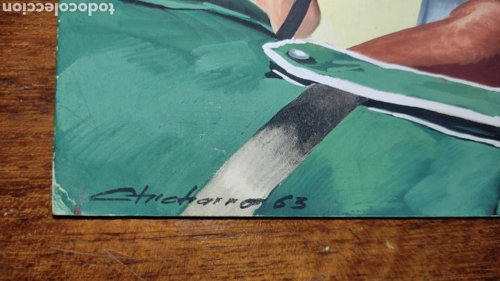 Tebeos: Dibujo original - Coleccion Espia Maga portada Nº 17 Espiritu de combate.1963 Fimado por Chicharro - Foto 3 - 273084213