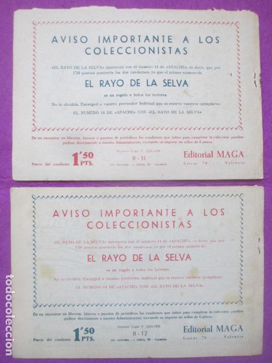 Tebeos: LOTE 44 TEBEOS APACHE 2&ordf; PARTE ED. MAGA VER NUMEROS - Foto 3