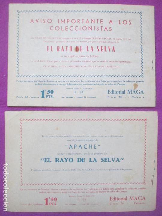 Tebeos: LOTE 44 TEBEOS APACHE 2&ordf; PARTE ED. MAGA VER NUMEROS - Foto 5