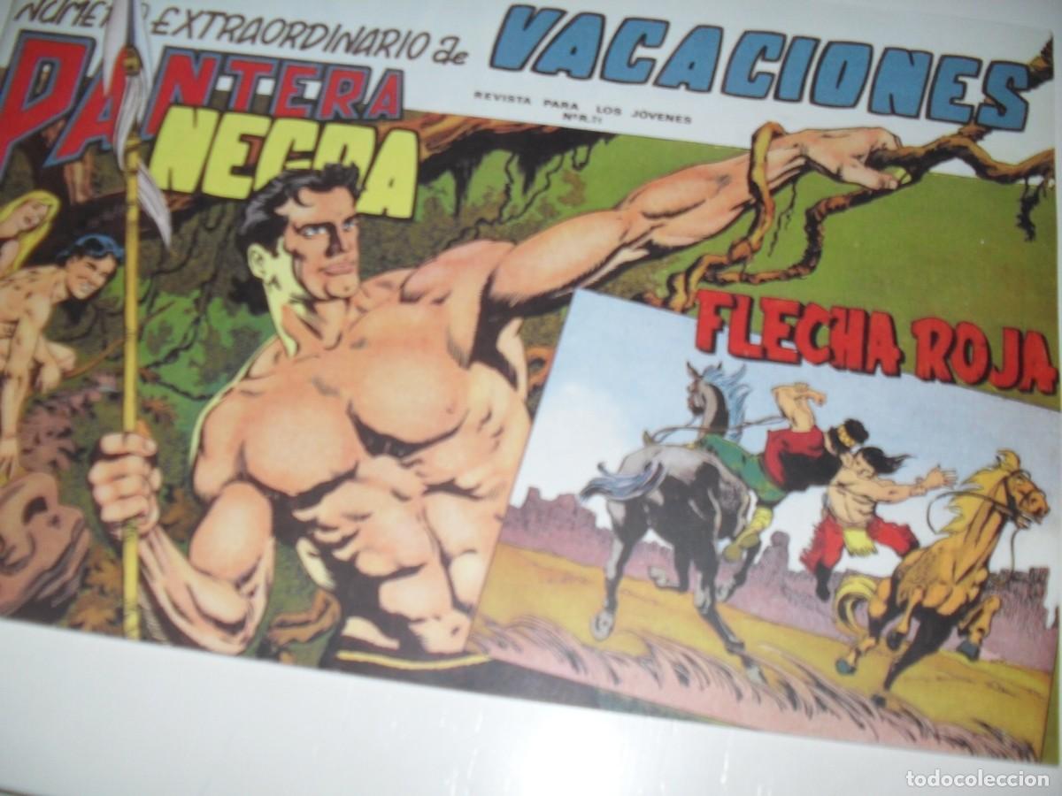 Tebeos: FACSIMIL PANTERA NEGRA Y FLECHA ROJA EXTRA DE VACACIONES 1965.MAGA.IMPECABLE. - Foto 1