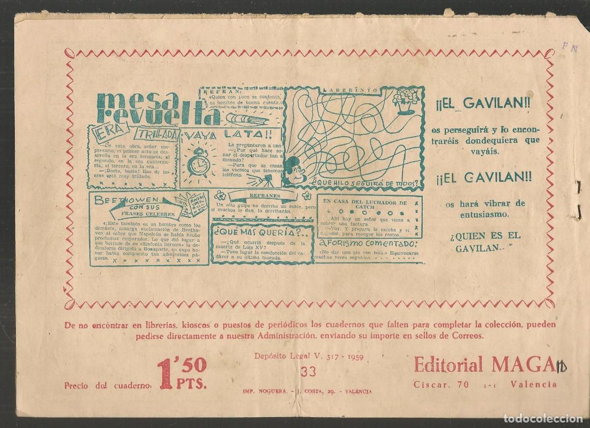 Tebeos: BENGALA. N&ordm; 33. EL TALISMAN DEL PODER. &iexcl;&iexcl;ORIGINAL!!. MAGA, 1959. (P/D15) - Foto 2