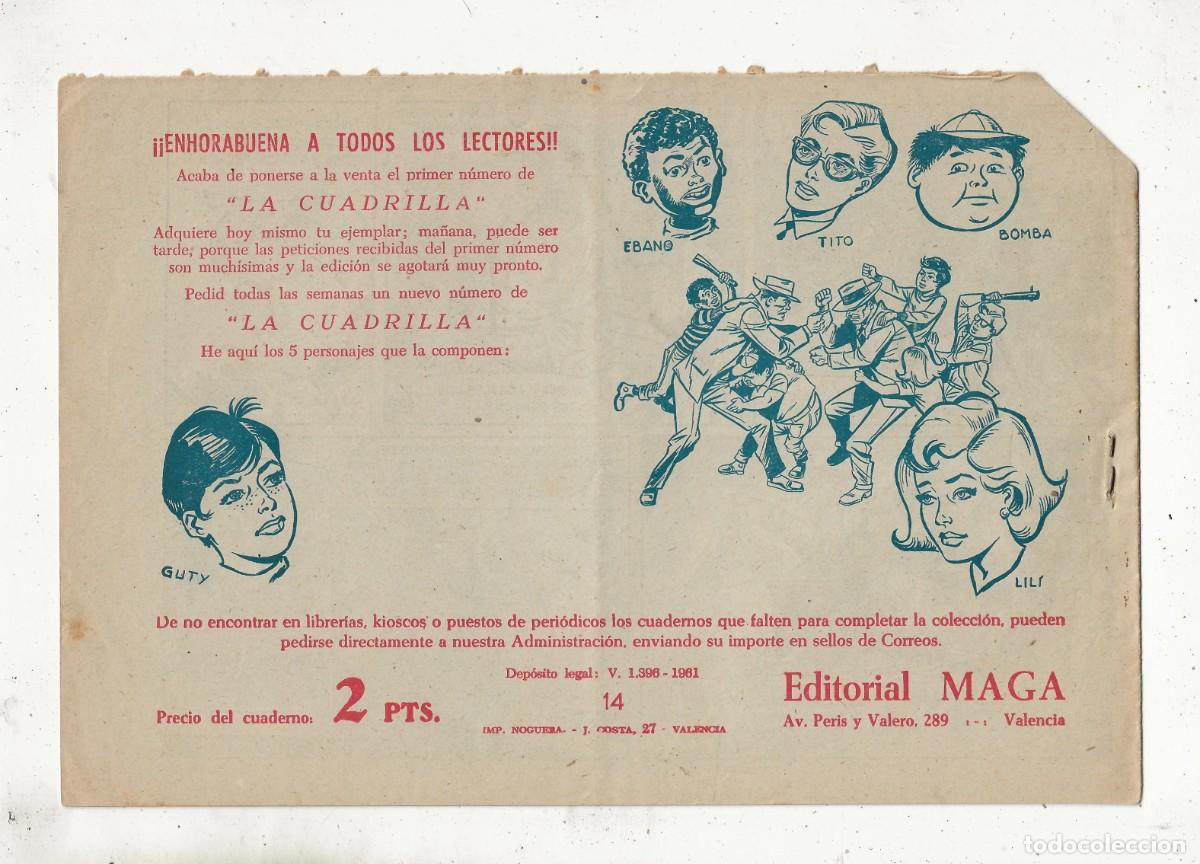 Tebeos: HACHA Y ESPADA - N&ordm; 14 - EN PODER DE LOS BANDOLEROS - MAGA 1961 - Foto 2