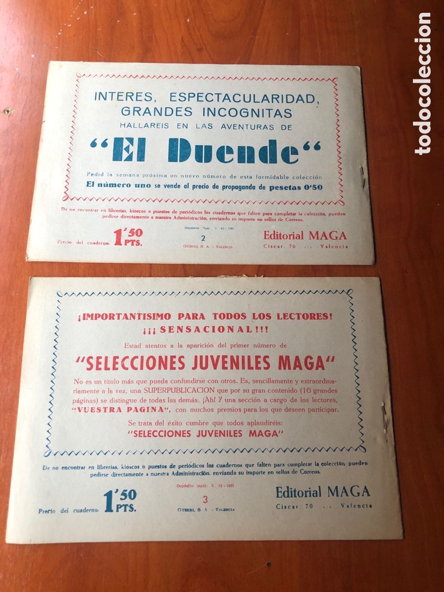 Tebeos: EL DUENDE-EDITORIAL MAGA-N&Uacute;MEROS 2 Y 3-A&Ntilde;O 1961 - Foto 2