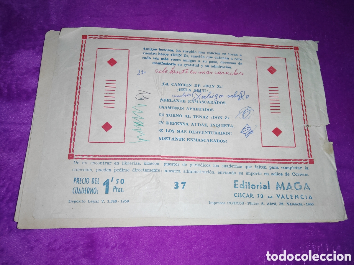 Tebeos: DON Z 37 EDICIONES MAGA A&Ntilde;O 1959 - Foto 3