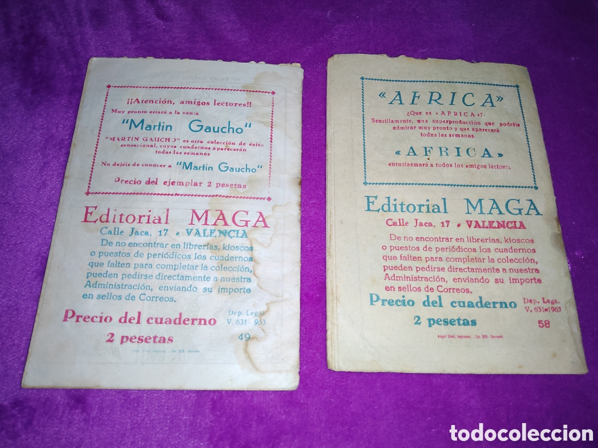 Tebeos: EL DEFENSOR NEGRO 2 PTAS EDITORIAL MAGA VERTICAL N&Uacute;MEROS 49 Y 58 - Foto 2