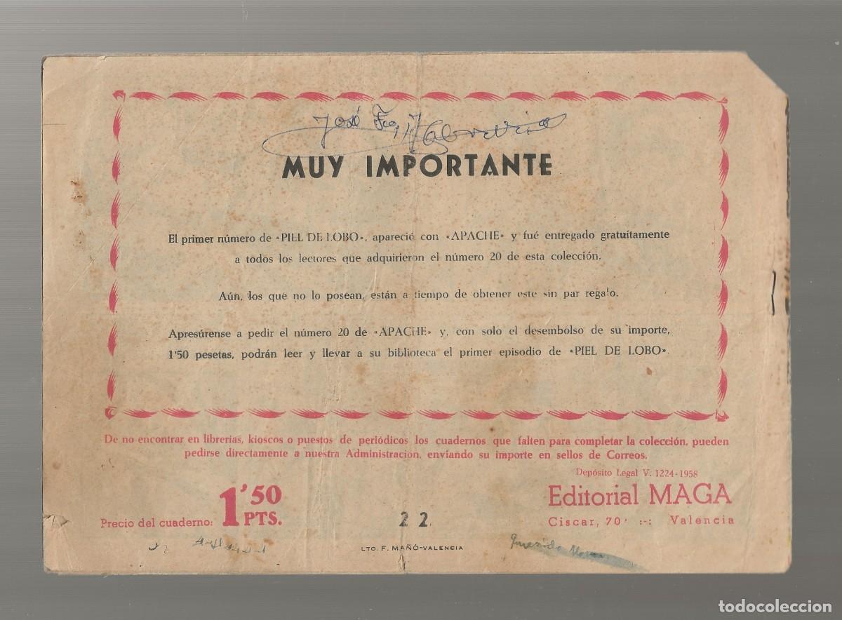 Tebeos: APACHE N&ordm; 22 - LAGUARIDA - ORIGINAL - MAGA 1959 - Foto 2