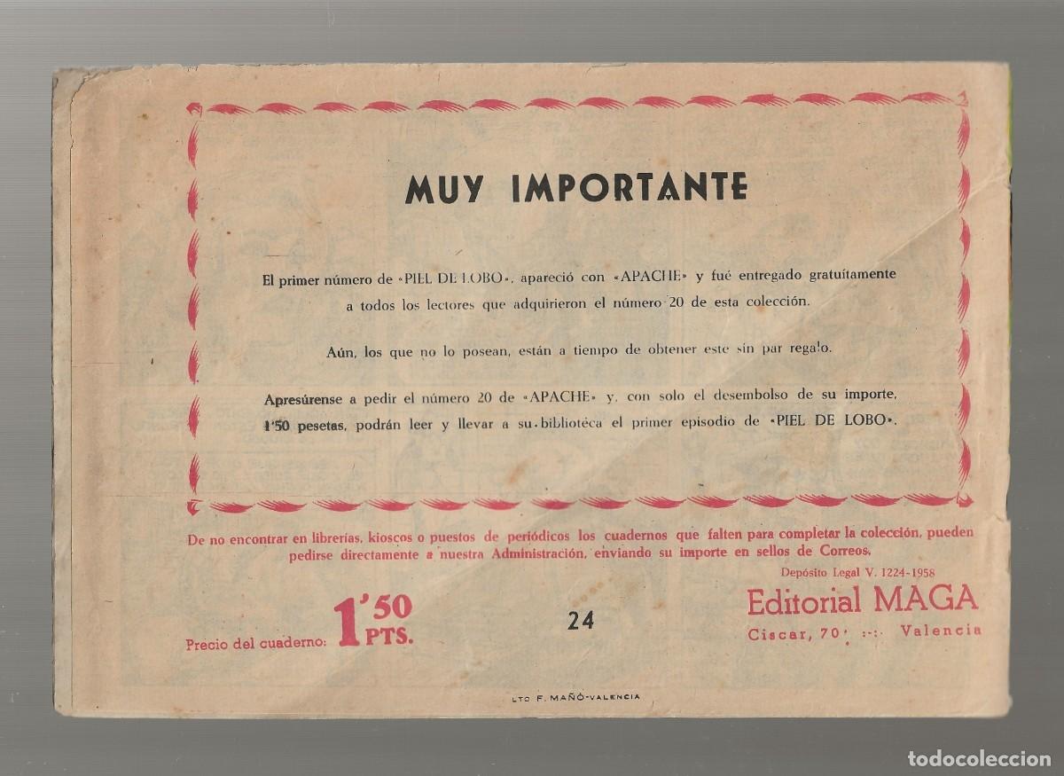Tebeos: APACHE N&ordm; 24 - EL GENERAL L&Oacute;PEZ ATACA - ORIGINAL - MAGA 1959 - Foto 2