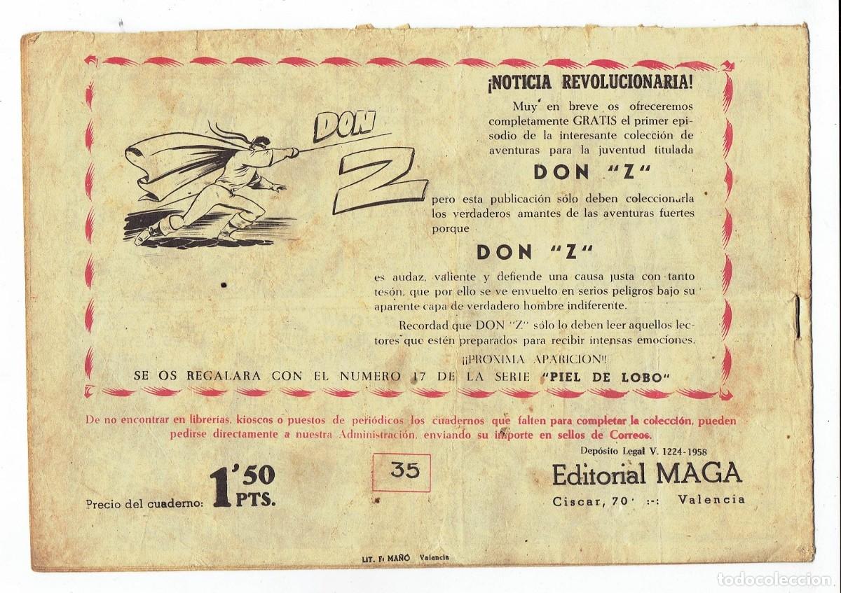 Tebeos: APACHE N&ordm; 35 - EL LOCO Y EL TESORO - ORIGINAL - MAGA 1959 - Foto 2