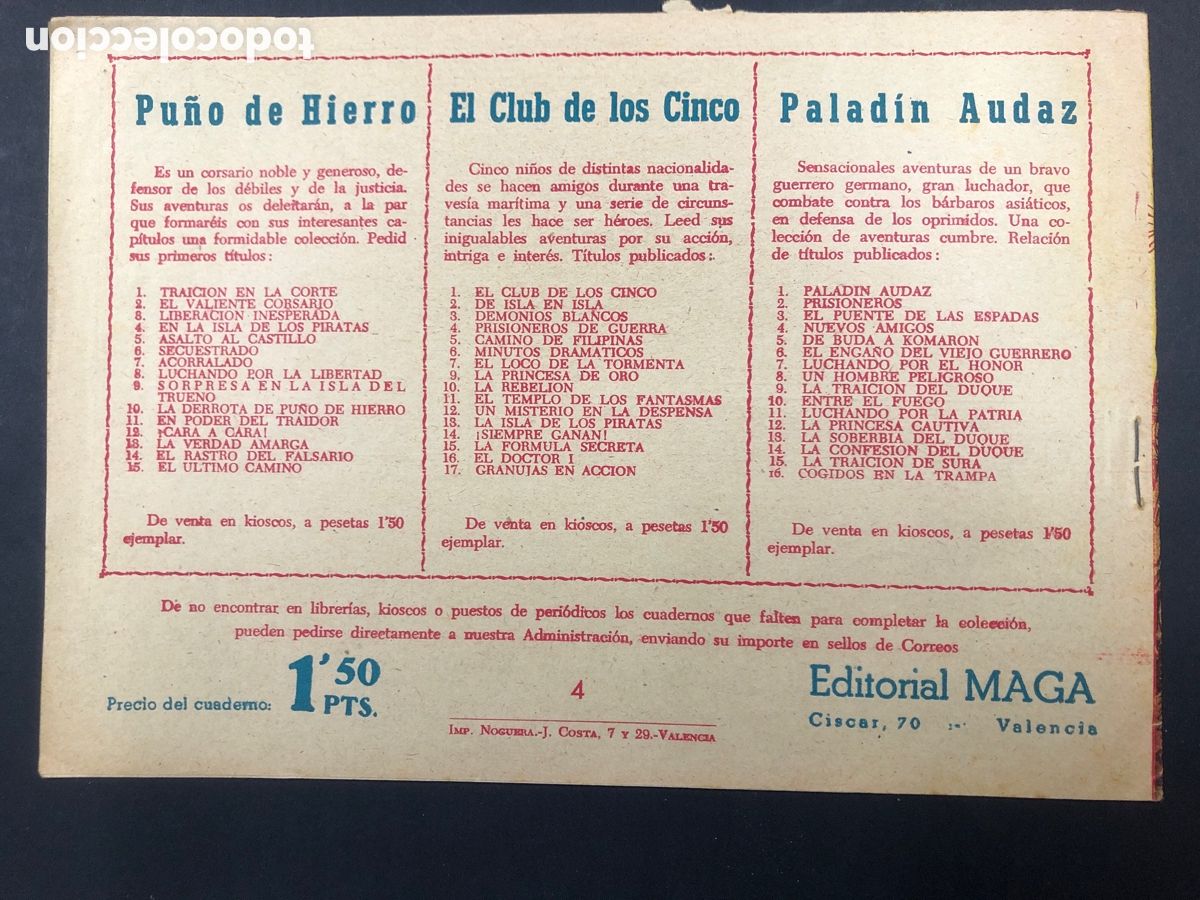 Tebeos: COMIC ORIGINAL EL CAPITAN VALIENTE N&ordm;4 EDITORIAL MAGA BUEN ESTADO - Foto 2