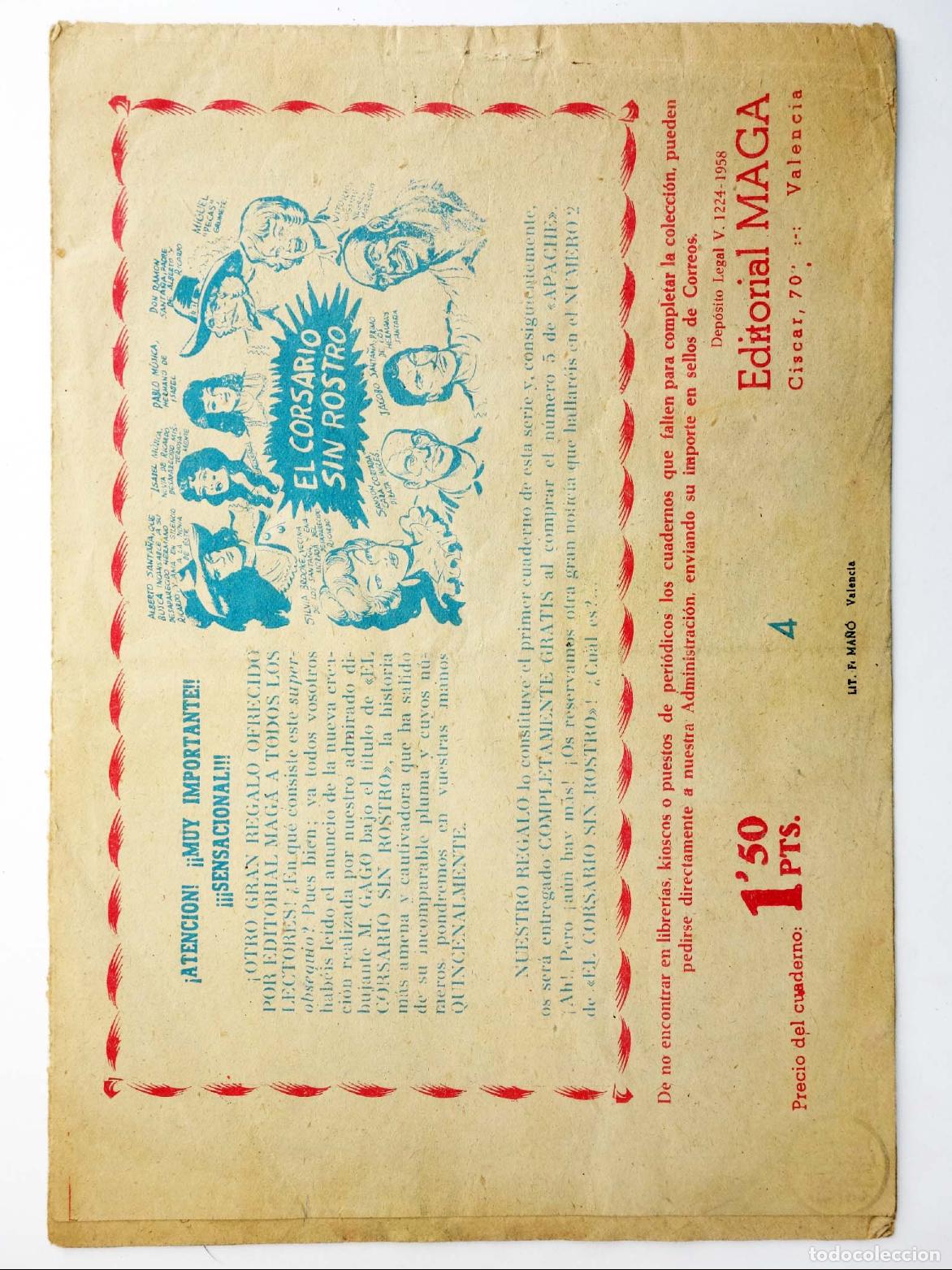 Tebeos: APACHE 4. CERCO DE ODIO (Quesada / L. Bermejo) Maga, 1959 - Foto 2
