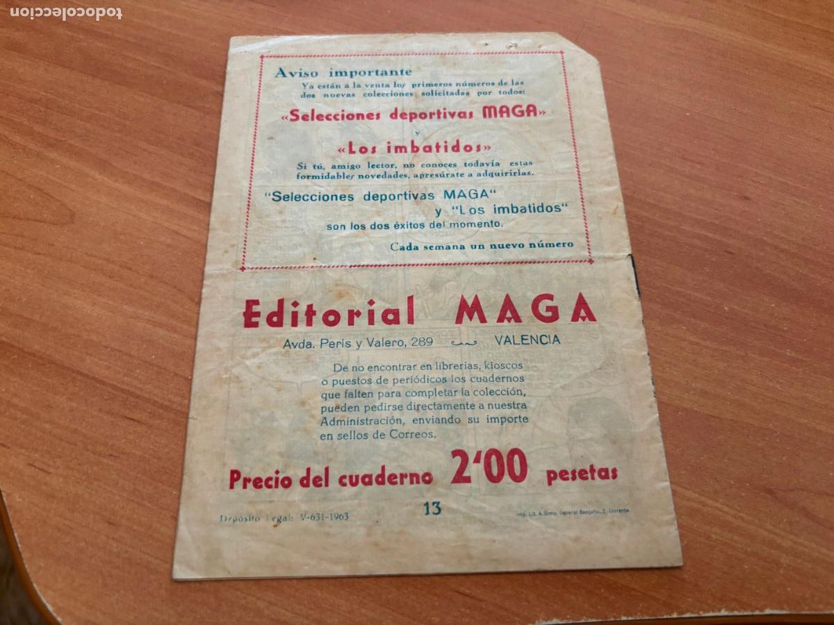Tebeos: EL DEFENSOR NEGRO N&ordm; 13 (MAGA) (COB246) - Foto 2