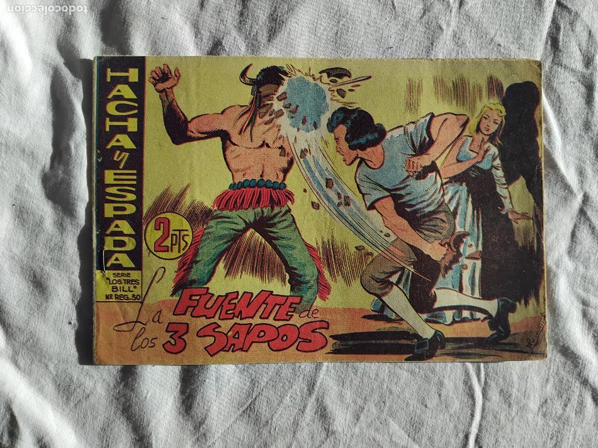 Tebeos: HACHA Y ESPADA N&ordm; 48. LA FUENTE DE LOS 3 SAPOS. EDITORIAL MAGA 1961. ORIGINAL. - Foto 1