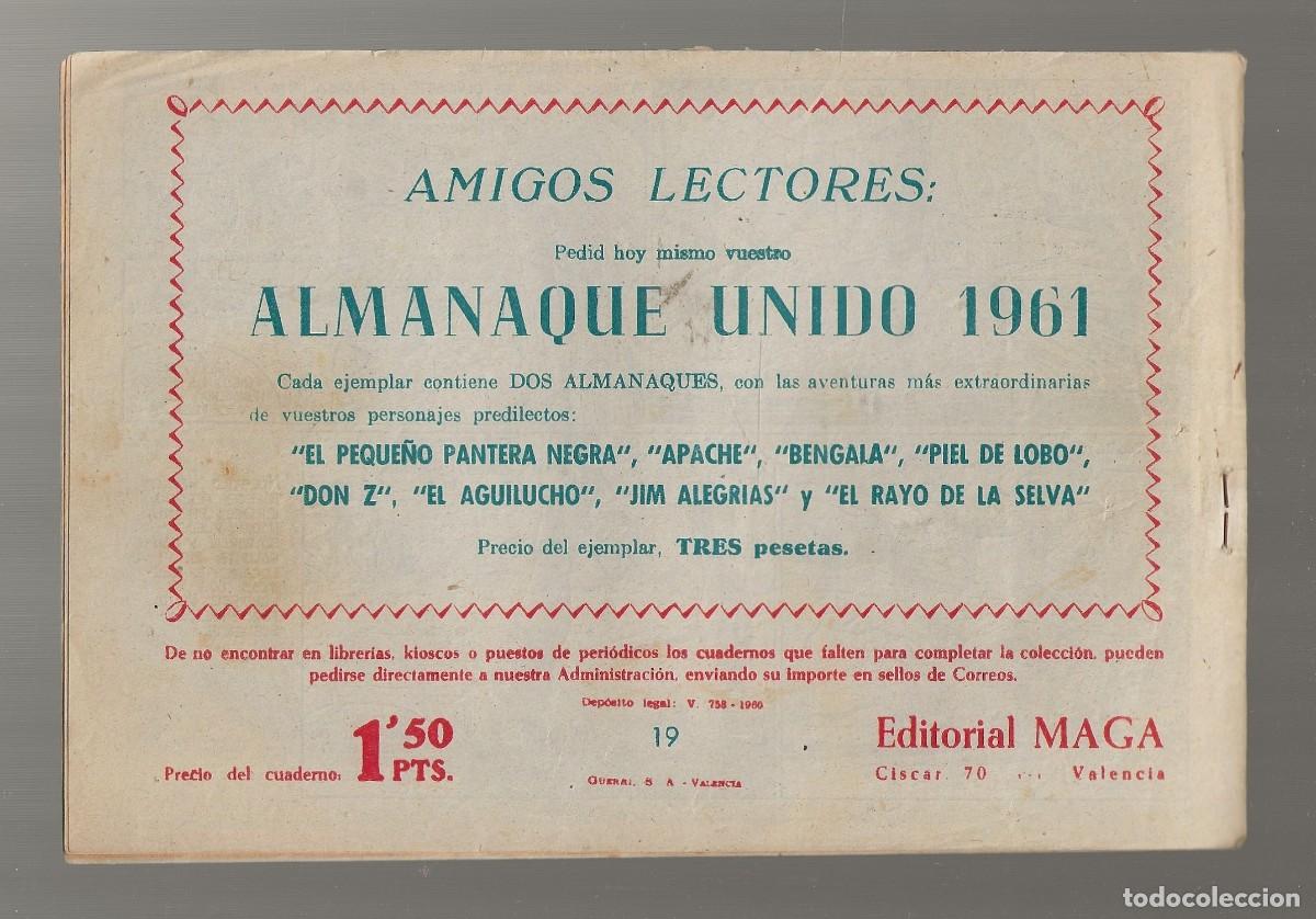 Tebeos: RAYO DE LA SELVA N&ordm; 19 - LA RISA DE NANGALUNTA - ORIGINAL - MAGA 1960 - Foto 2