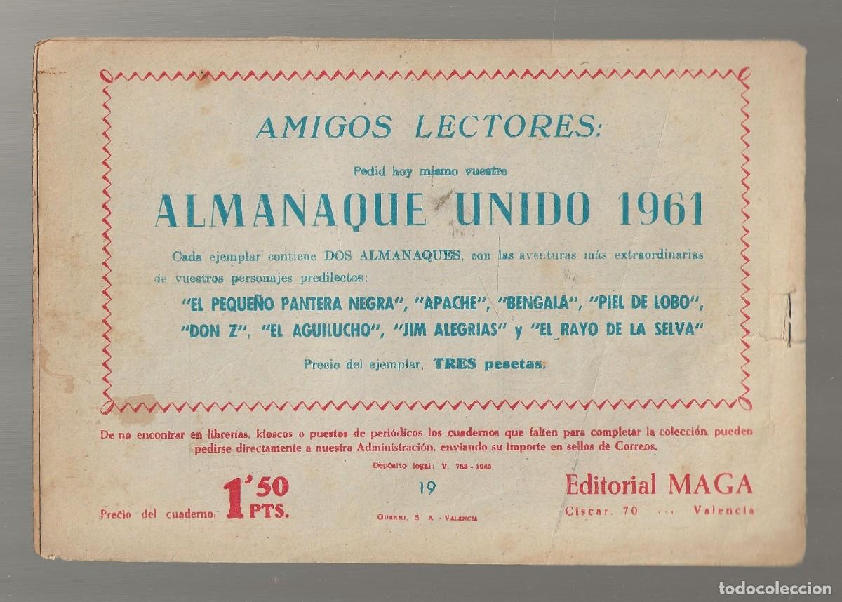 Tebeos: RAYO DE LA SELVA N&ordm; 19 - LA RISA DE NANGALUNTA - ORIGINAL - MAGA 1960 - Foto 2