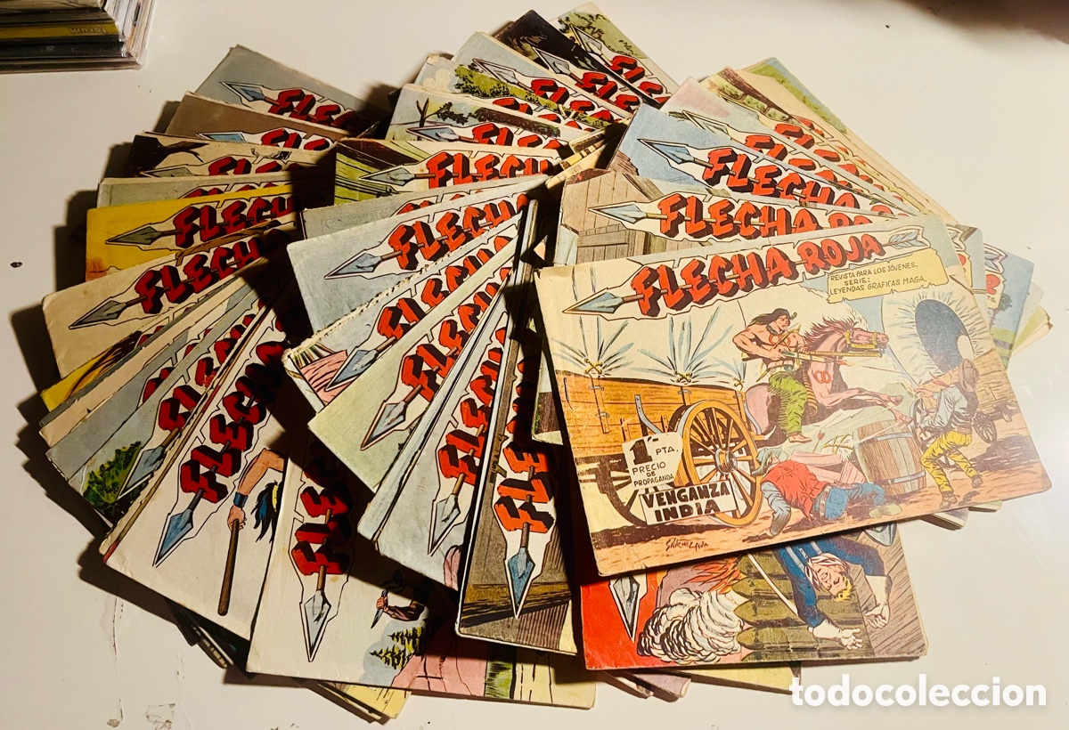 Tebeos: COLECCI&Oacute;N FLECHA ROJA, 79 EJEMPLARES COMPLETA, (EDITORIAL MAGA), EXCEPCIONAL!!! - Foto 1