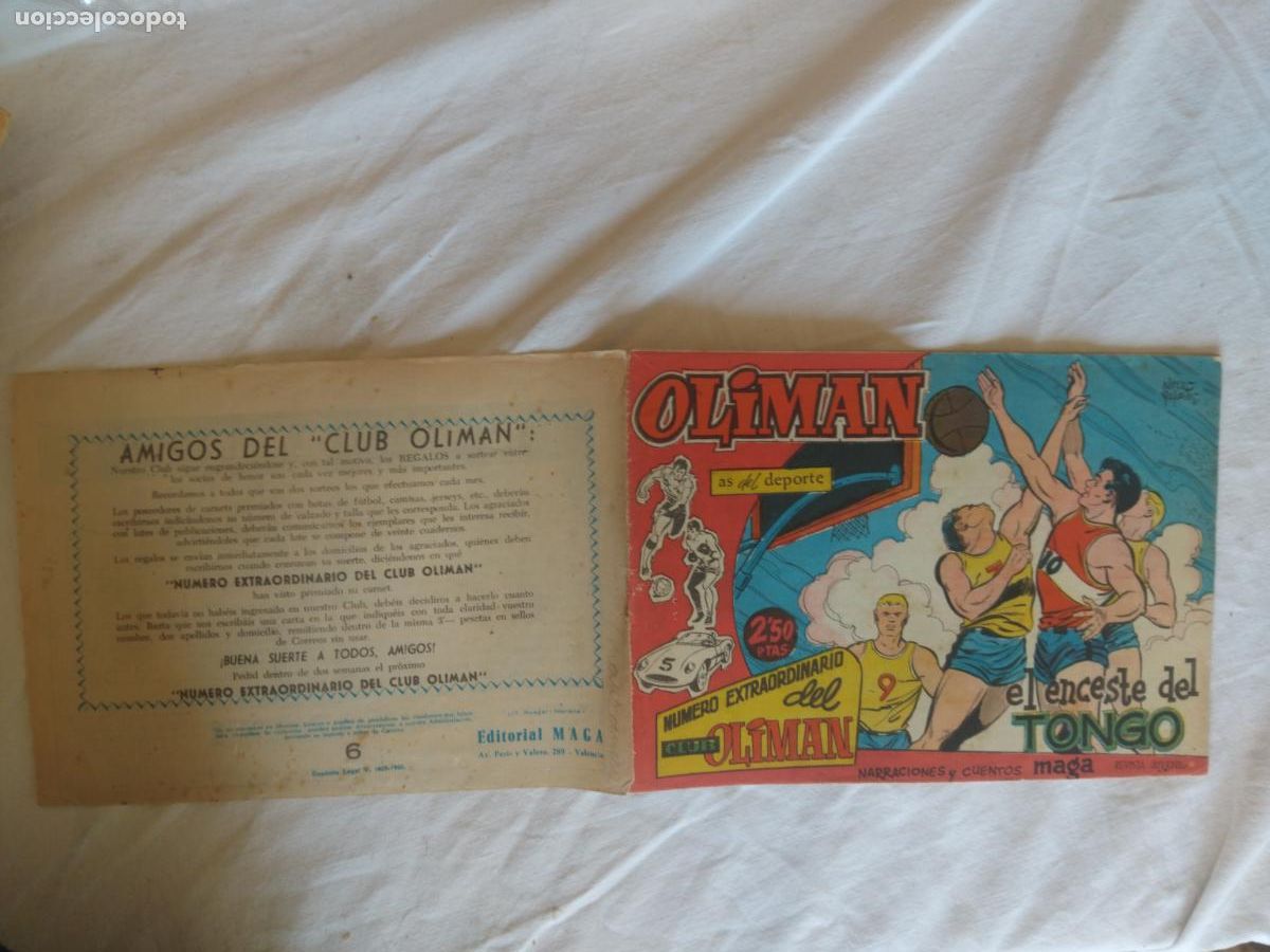 Tebeos: OLIMAN AS DEL DEPORTE. NUMERO EXTRAORDINARIO N&ordm; 6 . EDITORIAL MAGA. ORIGINAL.