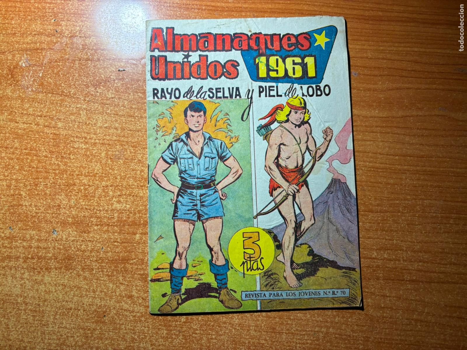 Tebeos: RAYO DE LA SELVA Y PIEL DE LOBO ALMANAQUES UNIDOS PARA 1961 EDITORIAL MAGA ORIGINAL