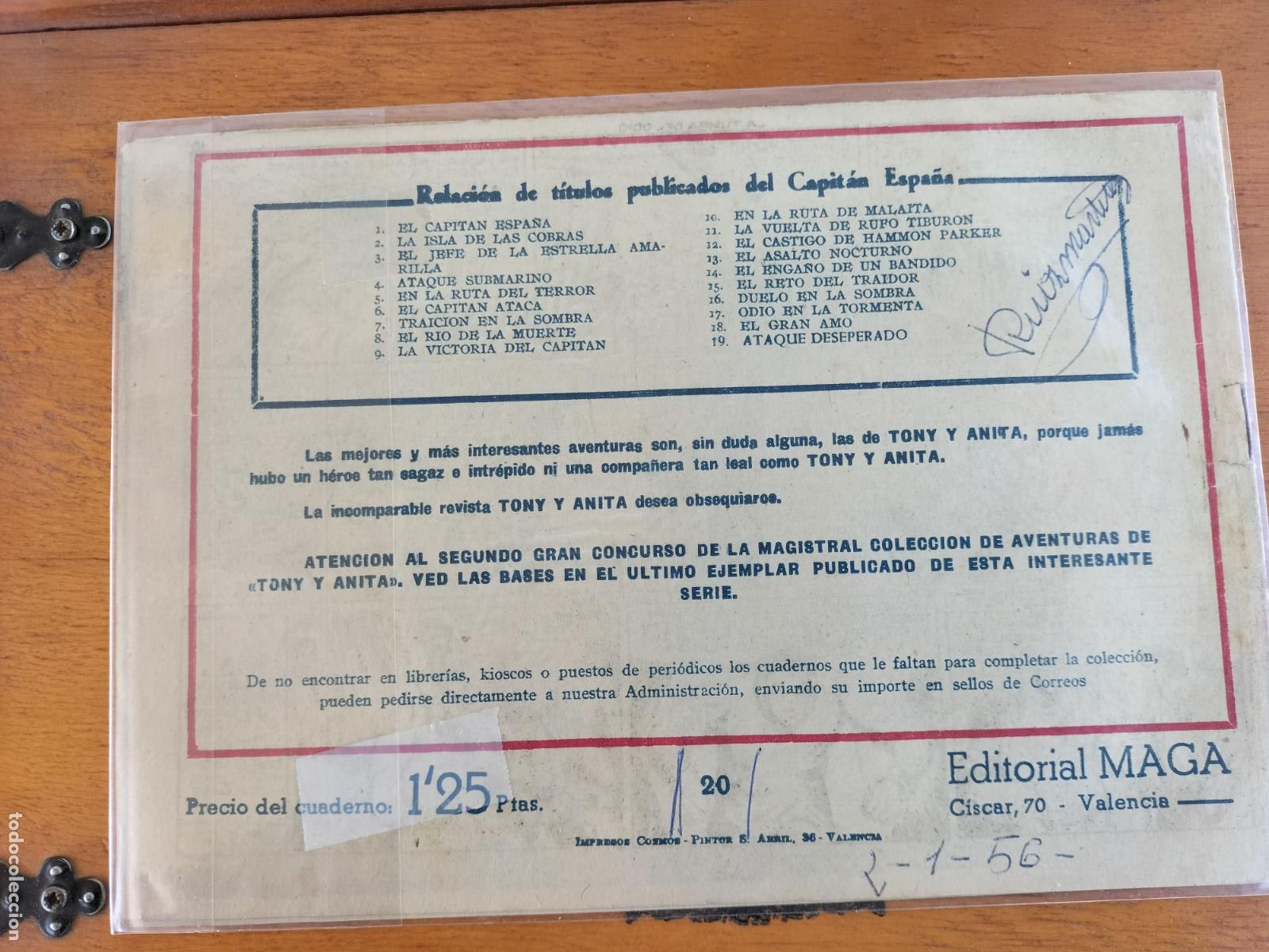 Tebeos: CAPITAN ESPA&Ntilde;A N&ordm; 20 MAGA ORIGINAL. - Foto 2