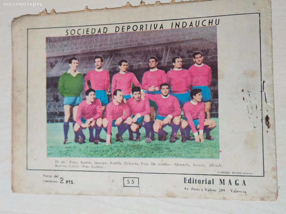 Tebeos: OLIMAN, AS DEL DEPORTE N&ordm; 55 SOCIEDAD DEPORTIVA INDAUCHU - ORIGINAL - MAGA