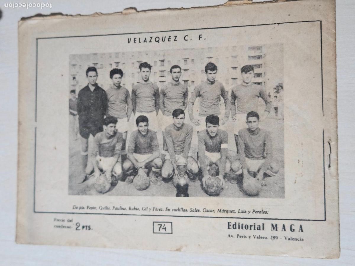 Tebeos: OLIMAN, AS DEL DEPORTE N&ordm; 74 VELAZQUEZ CLUB DE FUTBOL - ORIGINAL - MAGA