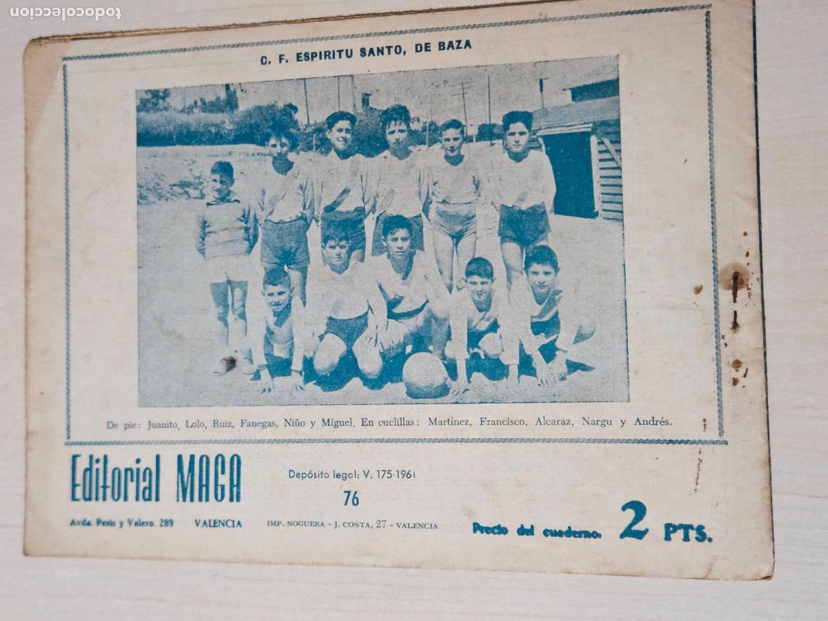 Tebeos: OLIMAN, AS DEL DEPORTE N&ordm; 76 ESPIRITU SANTO DE BAZA - ORIGINAL - MAGA